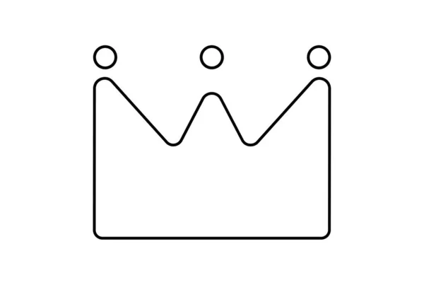 Couronne Ligne Icône Minimaliste Roi Symbole Art Royal Signe Illustration — Photo