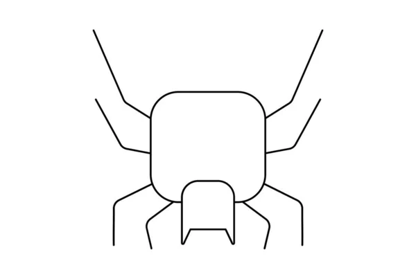 Spider Flat Icon Halloween Minimalista Linea Simbolo Nero Contorno Segno — Foto Stock