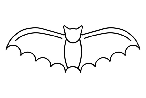Bat Platt Ikon Halloween Minimalistisk Linje Symbol Svart Kontur Tecken — Stockfoto
