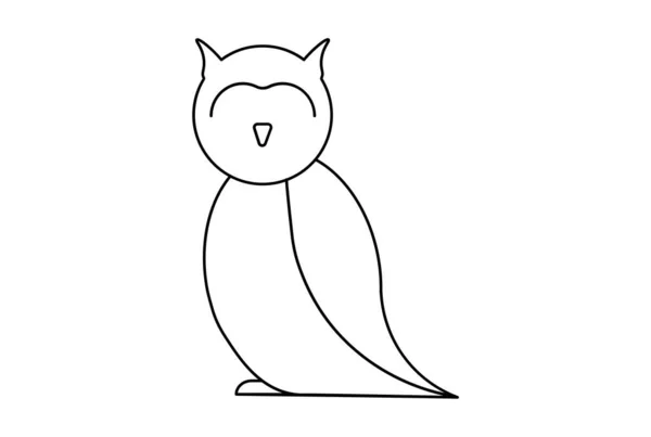 Owl Flat Icon Halloween Minimalistic Line Symbol Black Outline Sign — Stock Photo, Image