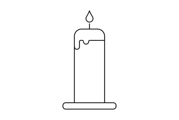 Kynttilä Tasainen Kuvake Halloween Minimalistinen Linja Symboli Musta Ääriviivat Merkki — kuvapankkivalokuva