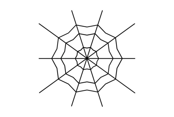 Pavučina Web Plochá Ikona Halloween Minimalistický Řádek Symbol Černý Obrys — Stock fotografie
