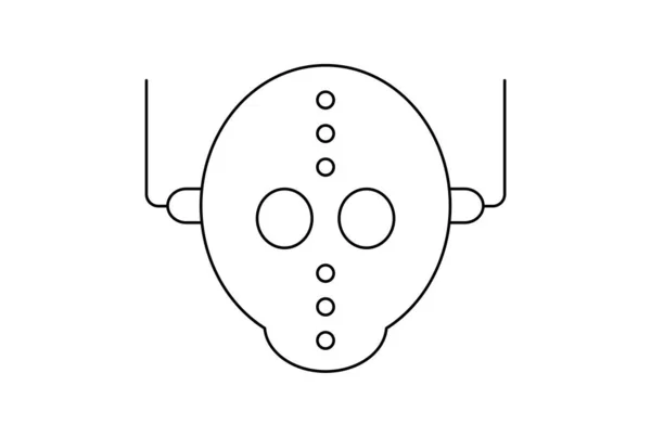 Straszne Maska Płaska Ikona Halloween Minimalistyczne Linia Symbol Czarny Zarys — Zdjęcie stockowe