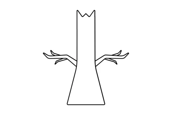 Иконка Дерева Плоская Хэллоуин Минималистичный Символ Линии Черный Очертания Знак — стоковое фото