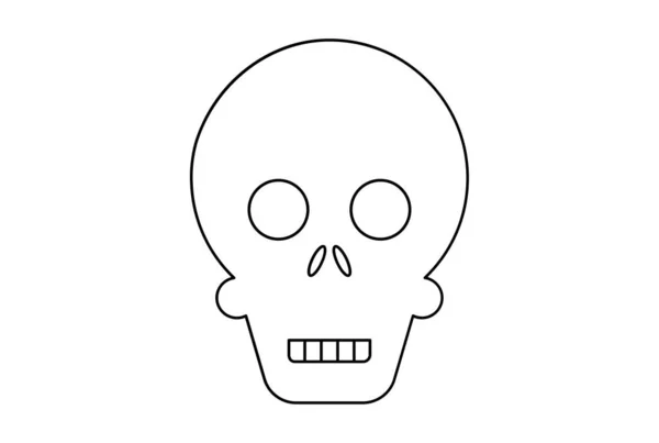 Zombie Platt Ikon Halloween Minimalistisk Linje Symbol Svart Kontur Tecken — Stockfoto