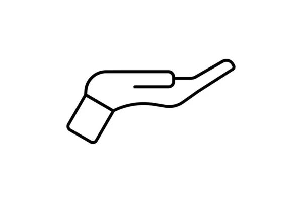 Sinal Aplicativo Web Símbolo Linha Gesto Ícone Mão — Fotografia de Stock