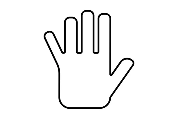 Saudação Mão Ícone Gesto Linha Símbolo Web Aplicativo Sinal — Fotografia de Stock
