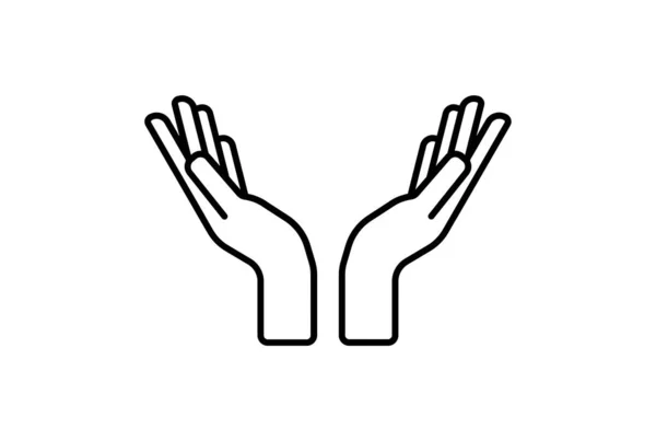 Χέρι Χέρι Σύμβολο Χειρονομία Γραμμή Σύμβολο Web App Σημάδι — Φωτογραφία Αρχείου