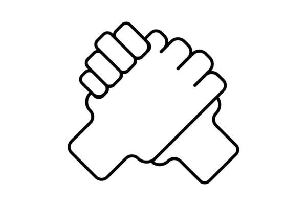 Handschlag Hand Symbol Geste Linie Symbol Web App Zeichen — Stockfoto