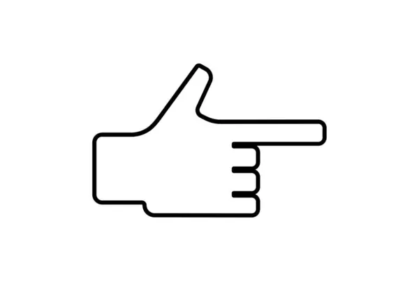 Δείχνοντας Χέρι Σύμβολο Χειρονομία Γραμμή Σύμβολο Web App Σημάδι — Φωτογραφία Αρχείου