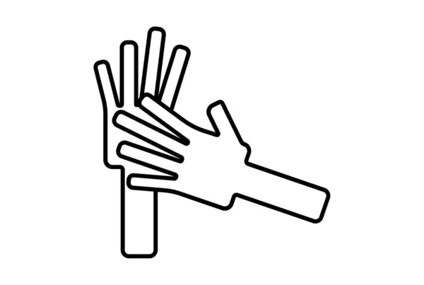 Klatschen Hand Symbol Geste Linie Symbol Web App Zeichen — Stockfoto