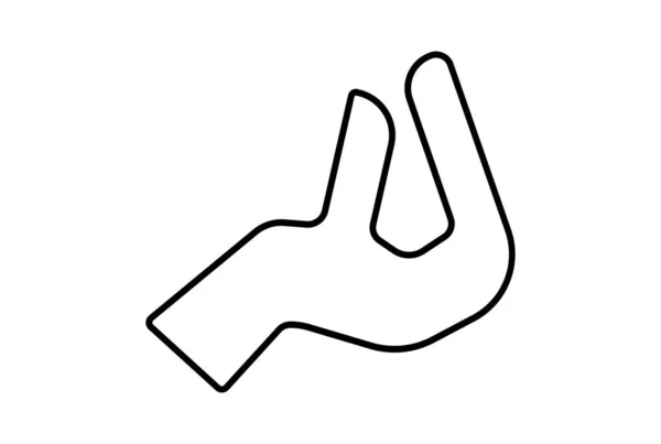 Köstliche Hand Symbol Geste Linie Symbol Web App Unterzeichnen — Stockfoto