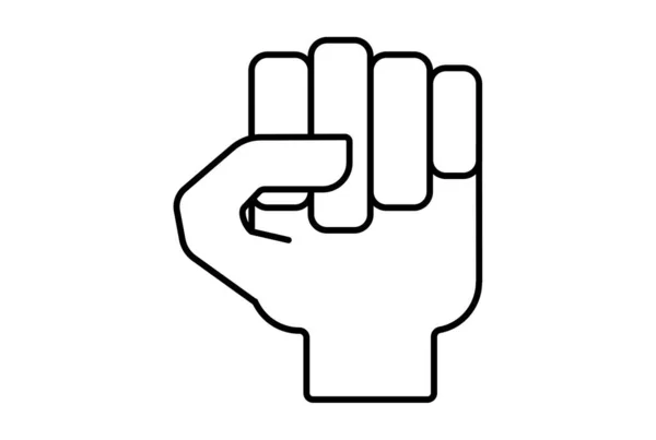Pięść Ręka Ikona Gest Linii Symbol Web Aplikacja Znak — Zdjęcie stockowe