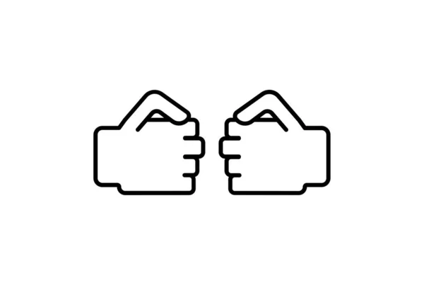 Кулаки Рука Иконка Жеста Знак Символа Линии Веб Приложения Знак — стоковое фото