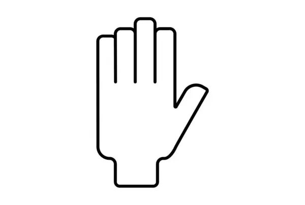 Πέντε Δάχτυλα Χέρι Εικονίδιο Χειρονομία Γραμμή Σύμβολο Web App Σημάδι — Φωτογραφία Αρχείου