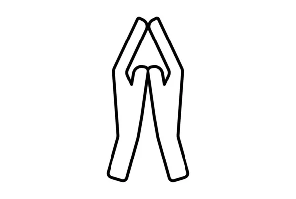 Hoffnung Hand Symbol Geste Linie Symbol Web App Zeichen — Stockfoto