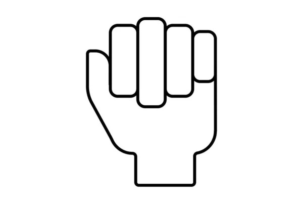 Linke Faust Hand Symbol Geste Linie Symbol Web App Zeichen — Stockfoto