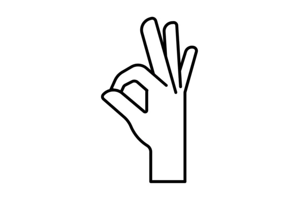 Porządku Ręka Ikona Gest Linii Symbol Web App Znak — Zdjęcie stockowe