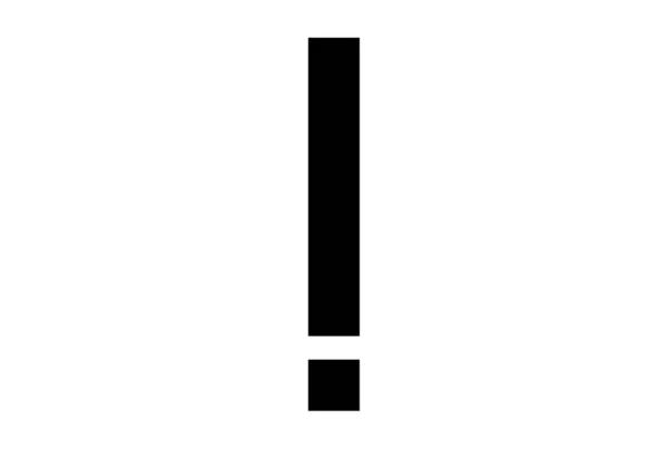 Wykrzyknik Płaska Ikona Czarny Minimalistyczny Ostrzeżenie Symbol Sztuka Aplikacja Web — Zdjęcie stockowe