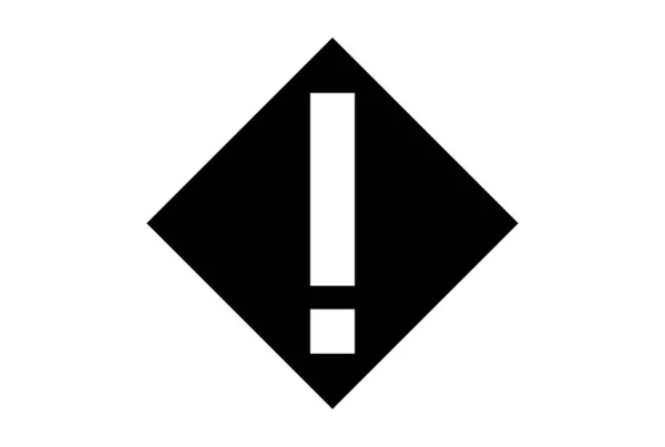 Signo Exclamación Icono Plano Negro Minimalista Advertencia Símbolo Arte Aplicación — Foto de Stock