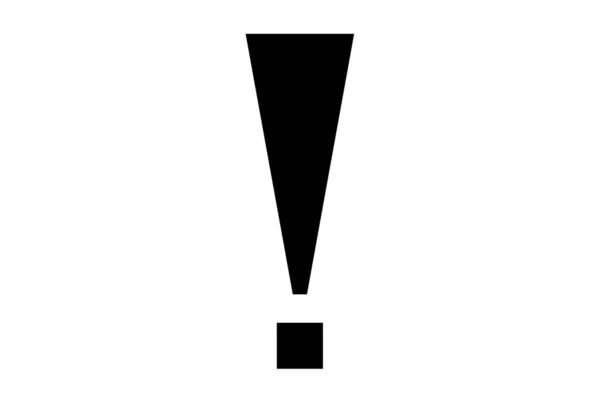 Signo Exclamación Icono Plano Negro Minimalista Advertencia Símbolo Arte Aplicación —  Fotos de Stock