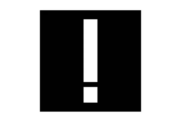 Восклицательный Знак Плоская Икона Черный Минималистичный Символ Предупреждение Символ Искусства — стоковое фото