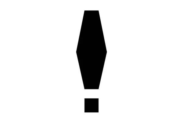 Signo Exclamación Icono Plano Negro Minimalista Advertencia Símbolo Arte Aplicación — Foto de Stock