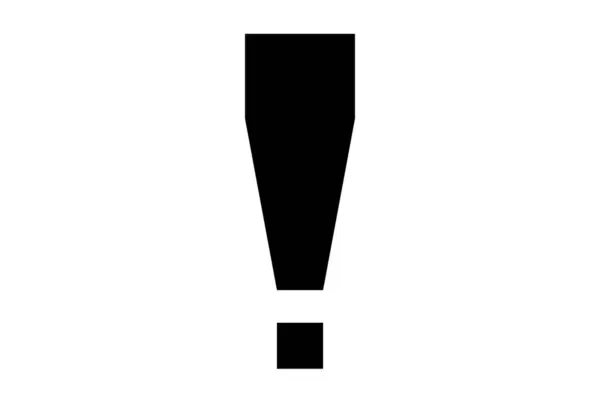 Wykrzyknik Płaska Ikona Czarny Minimalistyczny Ostrzeżenie Symbol Sztuka Aplikacja Web — Zdjęcie stockowe