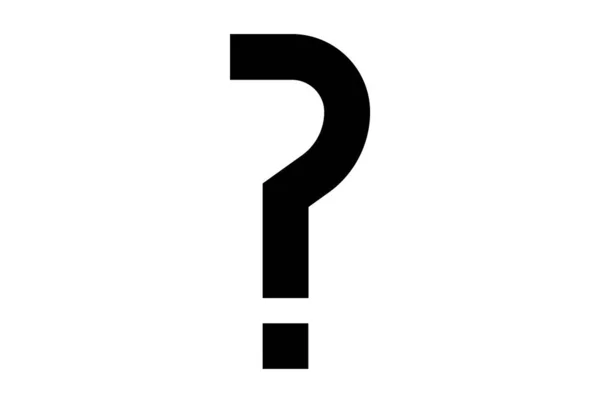 Question Mark Flat Icon Black Minimalistic Symbol Art App Web — Stock Photo, Image