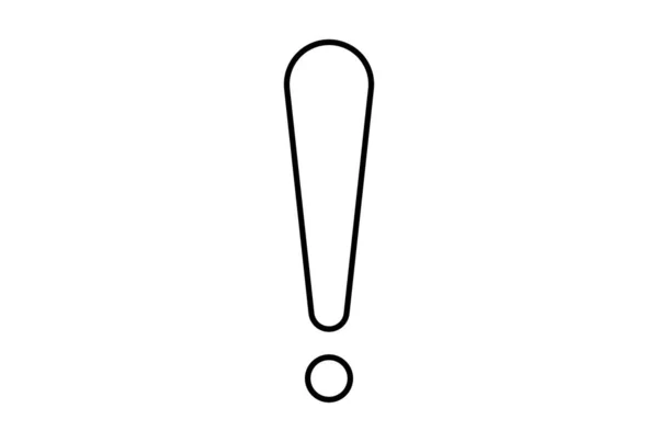 Tanda Seru Tandai Outline Ikon Hitam Error Simbol Tanda Peringatan — Stok Foto