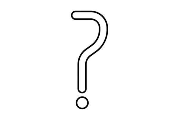 Fråga Linje Ikon Svart Fråga Symbol Tecken Konst — Stockfoto