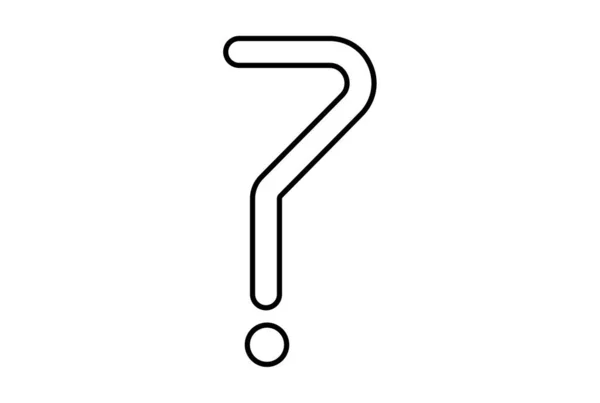 Pytanie Linia Ikona Czarny Zadać Symbol Znak Sztuka — Zdjęcie stockowe
