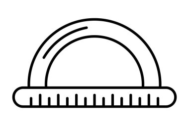 açıölçer çizgisi düz simge siyah bilim ana hatları uygulama web işareti