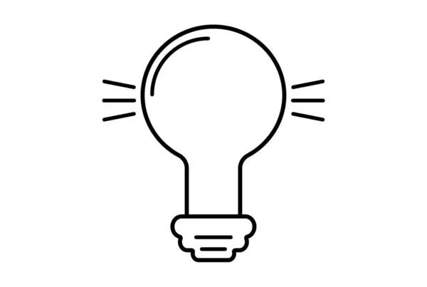 Ampoule Ligne Plat Icône Noire Science Contour Symbole App Web — Photo