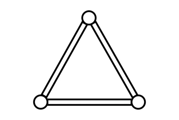 Triangle Line Flat Icon Black Science Outline Symbol App Web — Stock Photo, Image