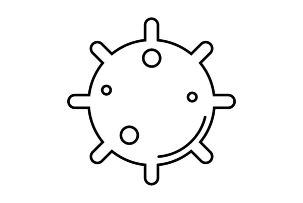 病毒直线扁平图标黑色科学轮廓符号符号应用程序网页标志 — 图库照片