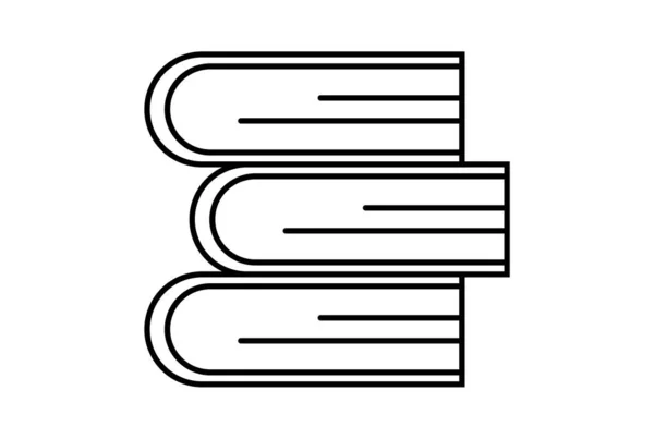 Książki Linia Płaska Ikona Czarny Nauka Zarys Symbol Aplikacji Znak — Zdjęcie stockowe