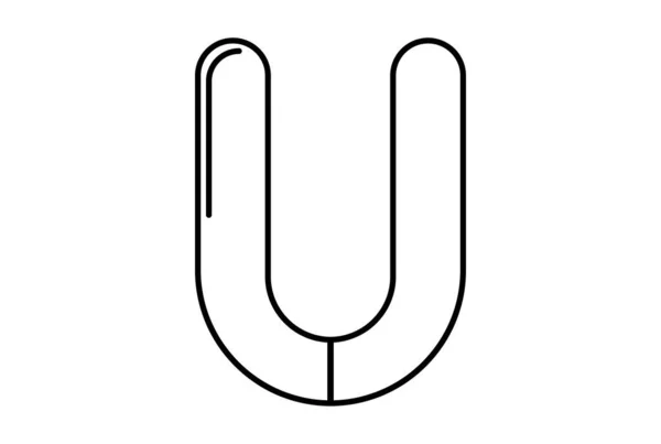 Magnes Linia Płaska Ikona Czarny Nauka Zarys Symbol Aplikacji Znak — Zdjęcie stockowe