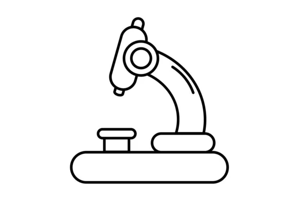 Mikroskop Linia Płaska Ikona Czarny Nauka Zarys Symbol Aplikacja Web — Zdjęcie stockowe