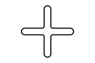 Artı düz simge minimalist çizgi şekil simgesi siyah işaret çizimi