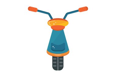 moped illüstrasyon renkli simge ayrıntılı ulaşım sembolü araç şekil tabelaları
