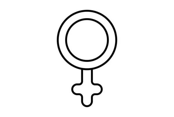 Girl Flat Icon Minimalistic Line Shape Symbol Black Sign Artwork — Stock Photo, Image