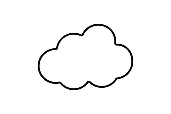 Bulut Yassı Simgesi Minimalist Çizgi Şekil Simgesi Siyah Işaret Çizimi — Stok fotoğraf
