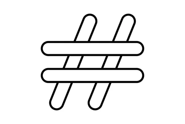 Hashtag Platt Ikon Minimalistisk Linje Form Symbol Svart Tecken Konstverk — Stockfoto