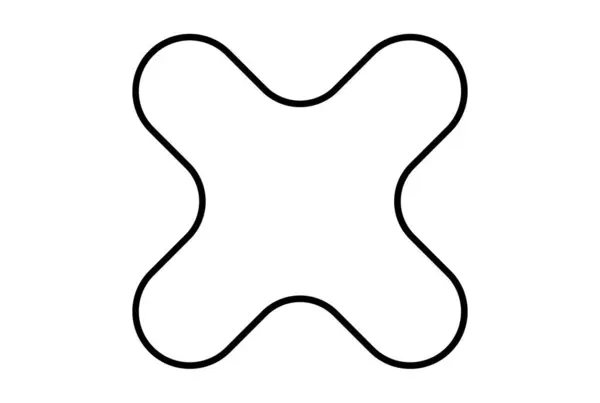Cruz Plana Icono Minimalista Línea Forma Símbolo Negro Signo Obra —  Fotos de Stock