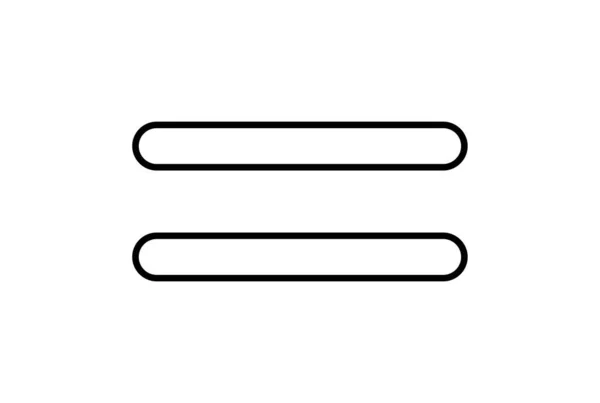 Igual Ícone Plano Forma Linha Minimalista Símbolo Preto Sinal Arte — Fotografia de Stock