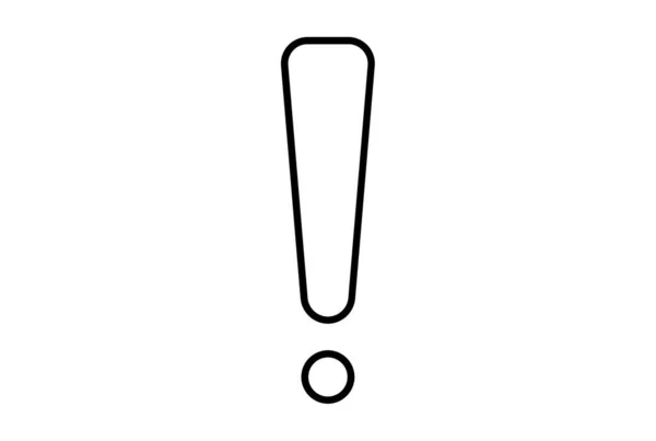 Ponto Exclamação Ícone Plano Minimalista Linha Forma Símbolo Preto Sinal — Fotografia de Stock