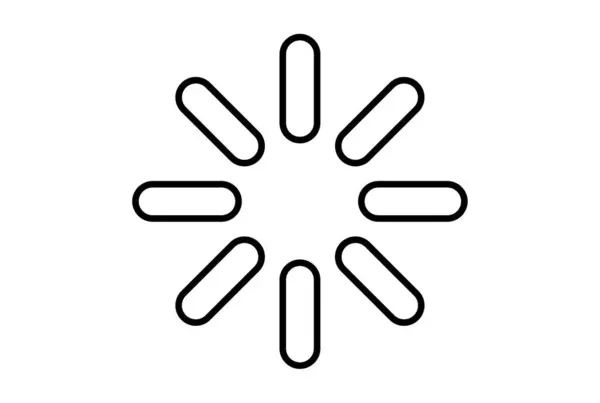 Carregando Ícone Plano Forma Linha Minimalista Símbolo Preto Sinal Arte — Fotografia de Stock