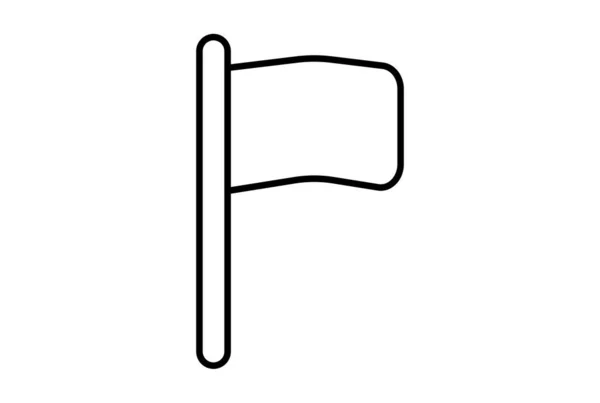 Flagge Flache Symbol Minimalistische Linie Form Symbol Schwarz Zeichen Kunstwerk — Stockfoto