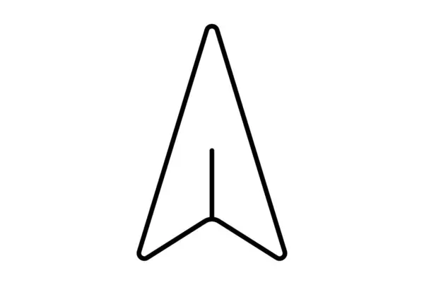 Seta Ícone Plano Minimalista Linha Forma Símbolo Preto Sinal Arte — Fotografia de Stock